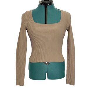 Madewell Tan Ribbed Crop Top